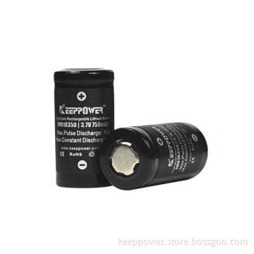 15A KeepPower IM Rechargeable 18350 3.7v 750mAh high power e-cig battery